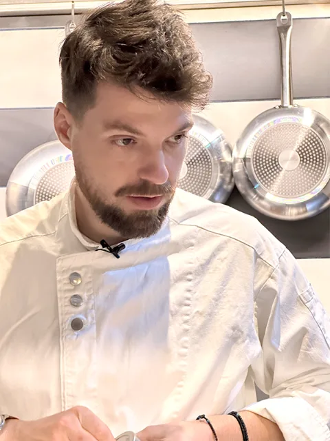 Chef Nikos Papachristodoulou in our kitchen